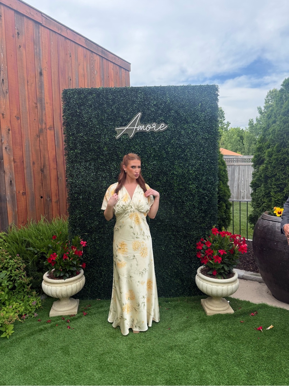 Azazie Lavinia Lemon Sorbet Maxi Dress with Yellow Floral Print